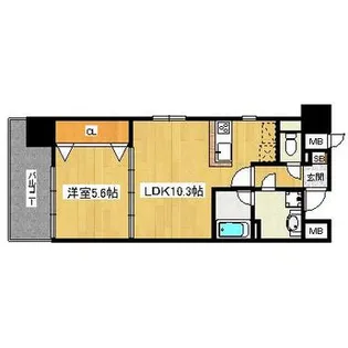 アソシアグロッツォ・タイムズ・スイート博多【10階】の間取り