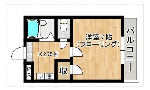 アフロス室見【4階】の間取り