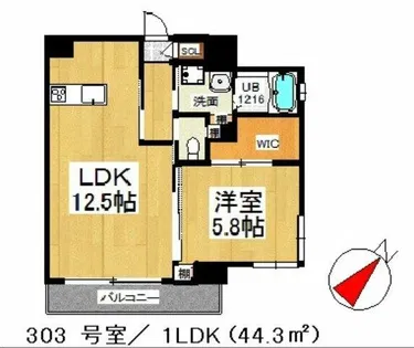 ウイングス戸畑【10階】の間取り