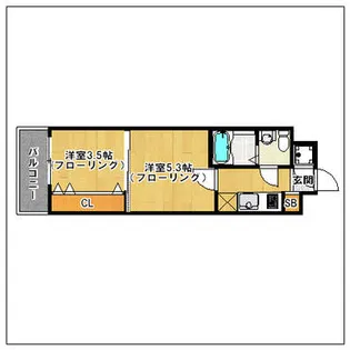 アリビオ美野島【9階】の間取り