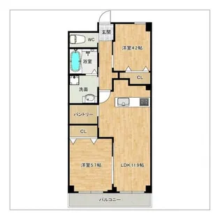 ベルザ西公園【2階】の間取り