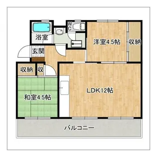 美室団地6棟【101号室】の間取り