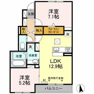 モン.ソレイユ【1階】の間取り