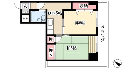 ダイアパレス伏見【905号室】の間取り