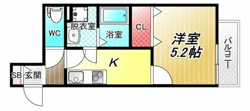 クレアール八戸ノ里【3階】の間取り
