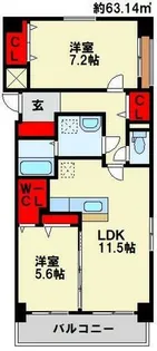 福岡県北九州市八幡西区相生町【マンション】の間取り