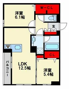 アトレ西折尾【301号室】の間取り