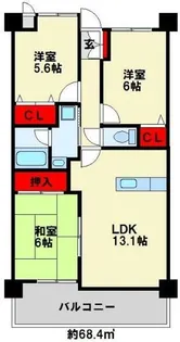 福岡県北九州市八幡西区清納2丁目【マンション】の間取り