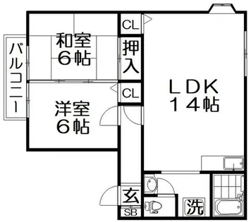 リバーランドジョイD棟D【1階】の間取り