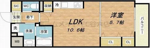 サンセール海老江【10階】の間取り