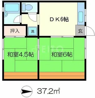 ロイヤルコーポ三宅【2階】の間取り