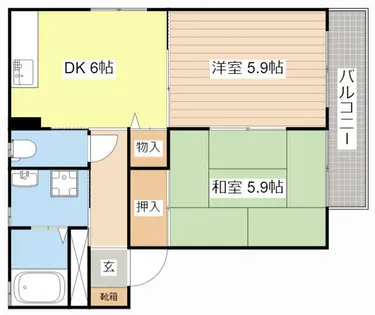 LACドミール【0202号室】の間取り