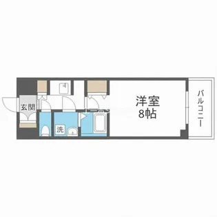 ウィルテラスなんば南【5階】の間取り