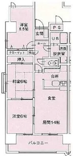 ハーモニー三幸【101号室】の間取り