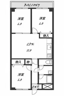 南白川台ハイツ【4階】の間取り