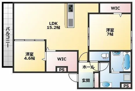 トリシアノーステラス【2階】の間取り