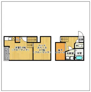 コンフォートベネフィスジオ吉塚駅前【102号室】の間取り