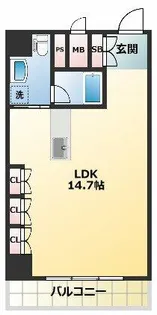 アーデンタワー南堀江【9階】の間取り