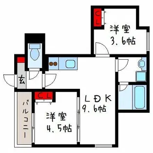 D porta Damrey【2階】の間取り