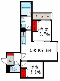 D porta Damrey【2階】の間取り