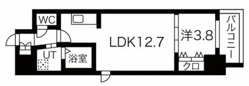 ラクラス堺筋本町【13階】の間取り