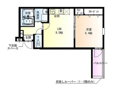 フジパレス和泉大宮駅南Ⅱ番館【1階】の間取り