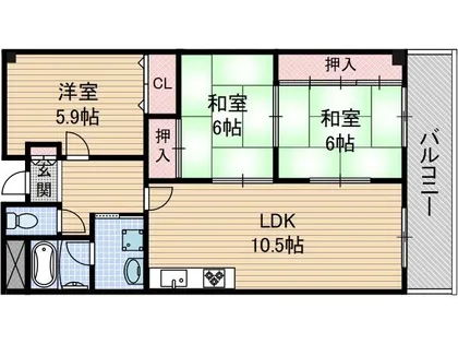 フローエンス吉田2【2階】の間取り