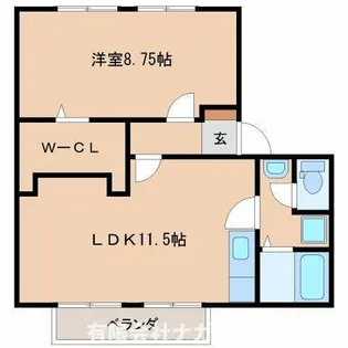 コンフォート社B棟【2階】の間取り