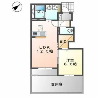 プレル ウエスト【102号室】の間取り