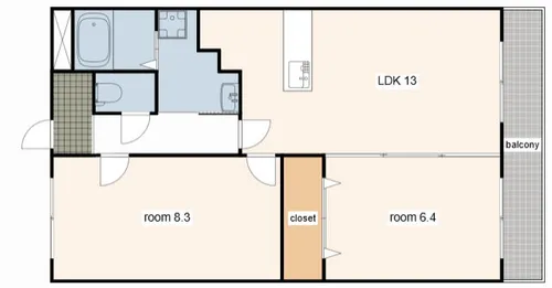 翔上郡【201号室】の間取り