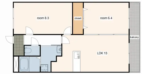 翔上郡【302号室】の間取り