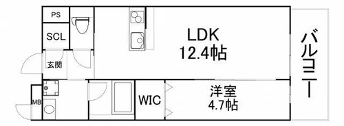 パラファーレ・玉造【5階】の間取り