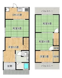 大阪府堺市西区浜寺石津町西4丁【一戸建】の間取り