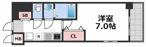 Luxe西長堀【11階】の間取り