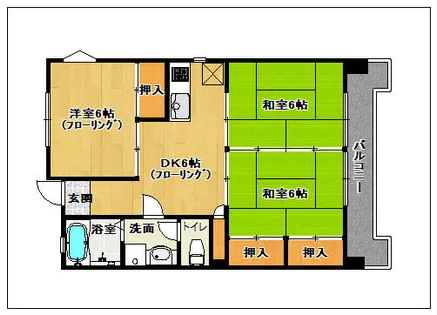 フレッシュマンション香椎【203号室】の間取り