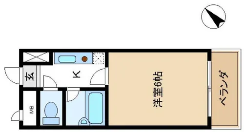 ヴァンテーヌ西納【5階】の間取り