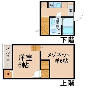 グランコンフォール米野Ⅳ【2階】の間取り