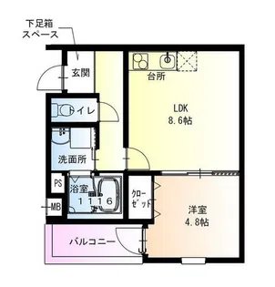 フジパレス和泉大宮駅南Ⅱ番館【2階】の間取り
