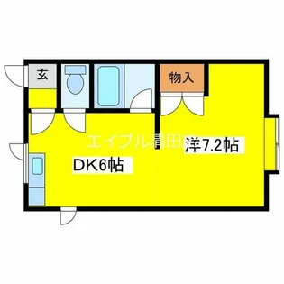 コムレド里塚【202号室】の間取り