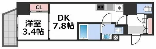 アプリーレ松屋町【3階】の間取り