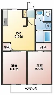 愛知県小牧市大字二重堀【アパート】の間取り