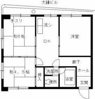 大鐘ビル【6階】の間取り