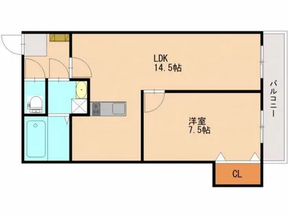 グランベール小倉駅前【2階】の間取り