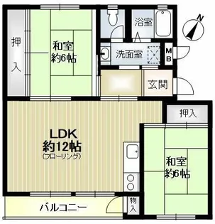 渦ヶ森コーポ12号館【2階】の間取り