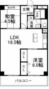 明舞北センター1号棟【801号室】の間取り