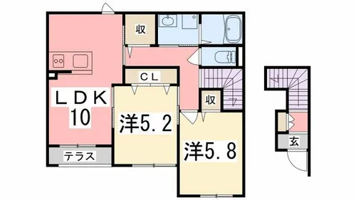 フェリシアス【205号室】の間取り