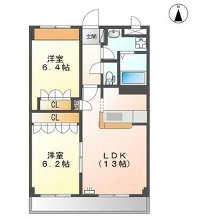 プリオールⅡ【202号室】の間取り