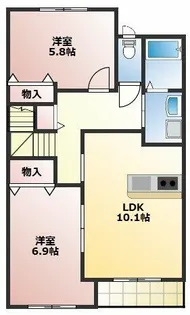 緑桜【203号室】の間取り
