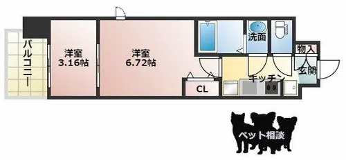 AELL OSAKA EAST【9階】の間取り