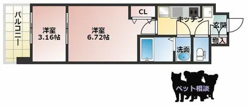 AELL OSAKA EAST【10階】の間取り